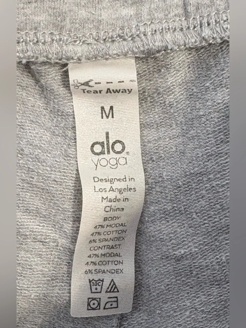 ALO Yoga Women’s Grey Elastic-Waist Joggers w Pockets M